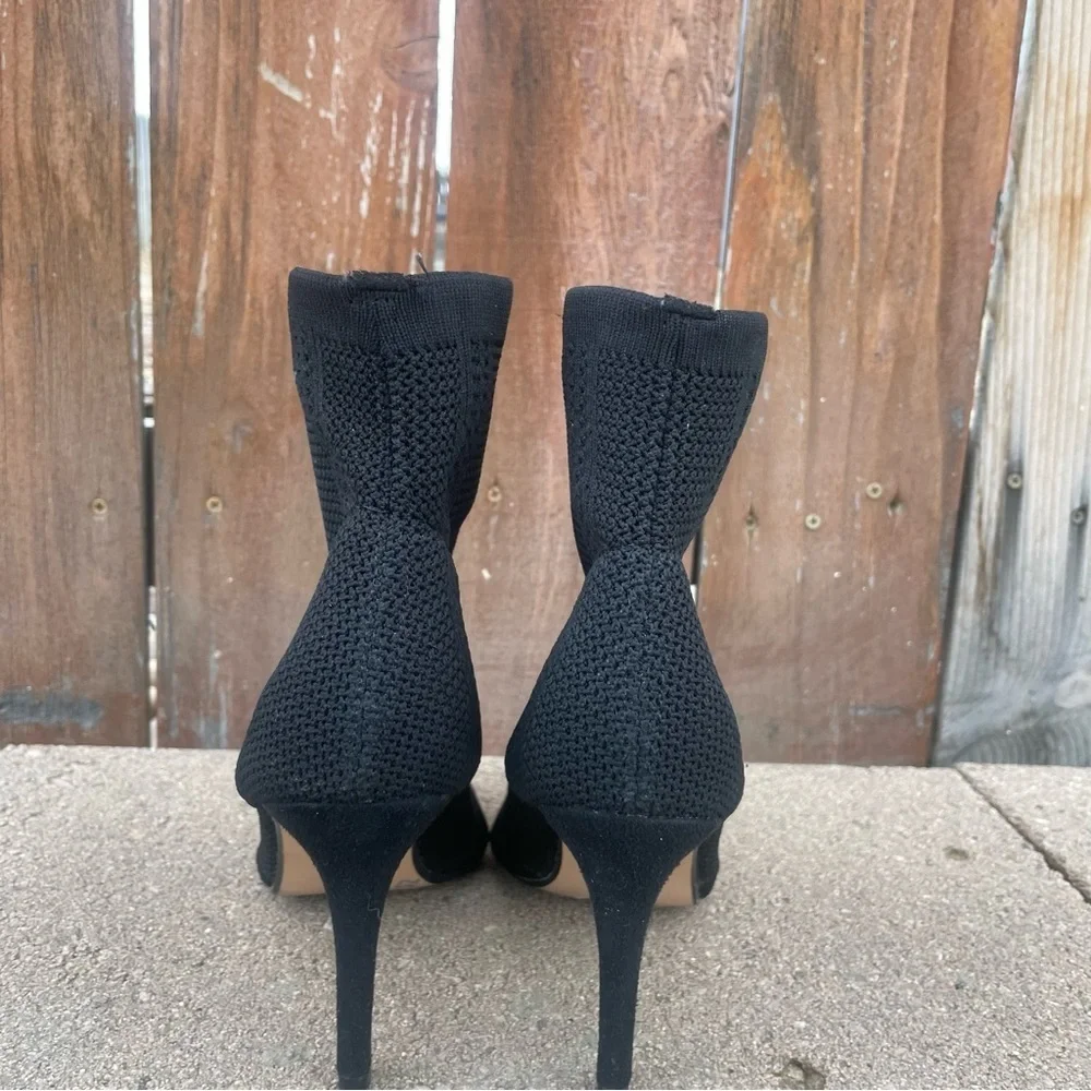 CATHERINE MALINDRINO Women’s Black Lace Stiletto Heel Pointed Toe Bootie Shoe 6